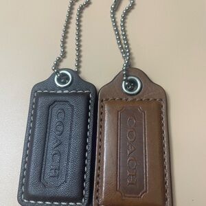 Coach Brown and Black Leather Keychains
